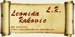Leonida Raković vizit kartica